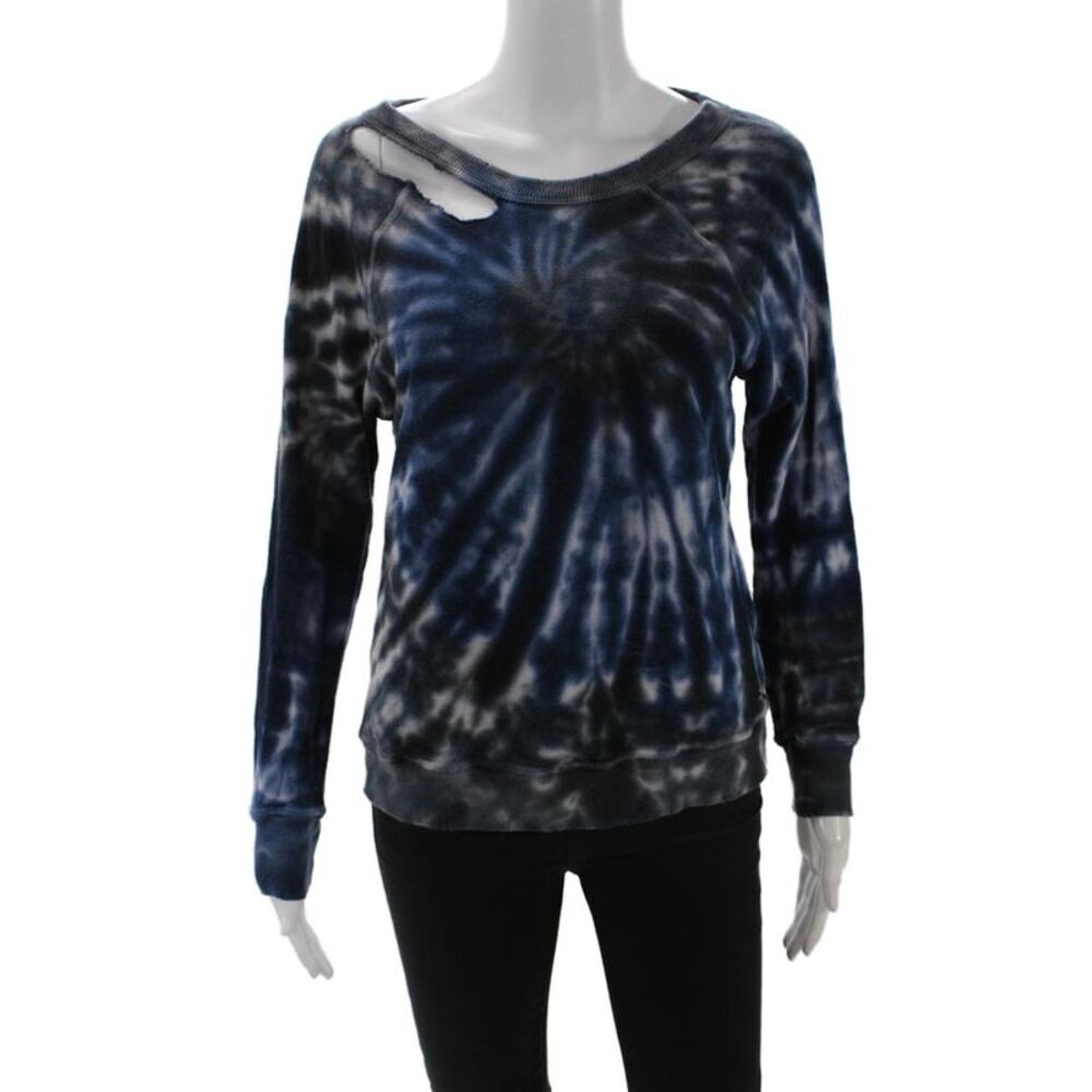 Philanthropy Womens Pullover Sweatshirt Dark Blue 67% Cotton Size XS
